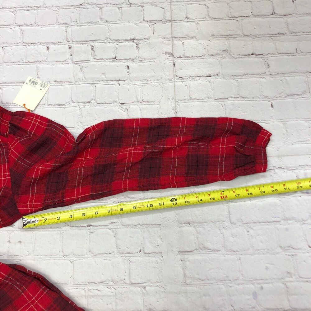 NWT Knox Rose Women Long Sleeve Plaid Dress Size Medium Red B275 -26 - Picture 4 of 16